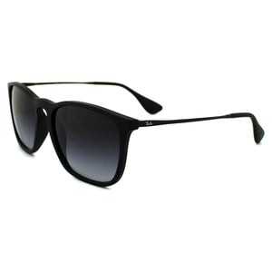 Ray-Ban Runde Herren Gummi Schwarz Gradient Grau Sonnenbrille