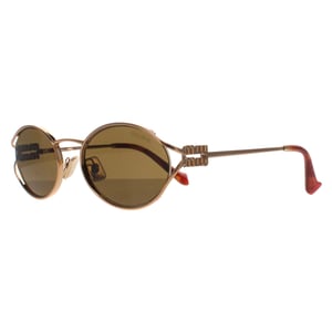 Miu Miu Oval Damenbrille Messing Gold Dunkelbraun Sonnenbrille MU52YS