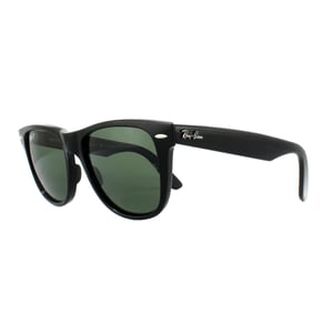 Lunettes De Soleil Ray-Ban Wayfarer 2140 901/58 Noir Vert G-15 Polarisé Medium 50mm