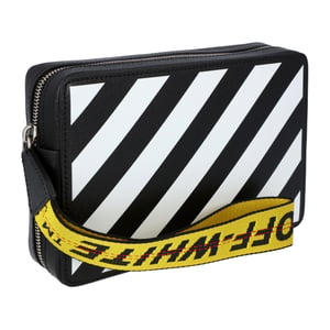 Off-White Diagonal Tasche in Schwarz & Weiß