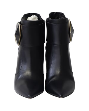 Nicholas Kirkwood Sechseckige Stiefeletten aus schwarzem Leder