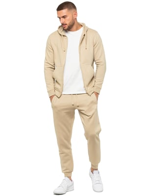 Enzo | Herren Zip Hoodie Trainingsanzug Set - Stein