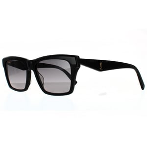 Saint Laurent Rechteckige Unisex-Sonnenbrille mit glänzendem schwarz-grauem Farbverlauf