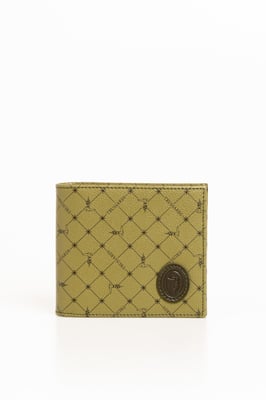 Portefeuille en cuir vert pour hommes Trussardi