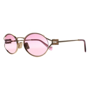 Miu Miu MU52YS 5AK06S goldbraune Sonnenbrille mit violettem Farbverlauf