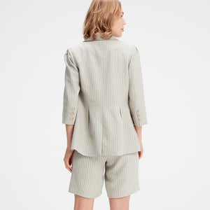 Gestreifte Jacke aus Bi-Material