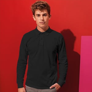 Asquith & Fox Herren Classic Fit Langarm-Poloshirt (Schwarz)