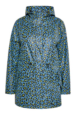 Schmuddelwedda Regenjacke in großen Größen Damen Stahlblau Limette Leo