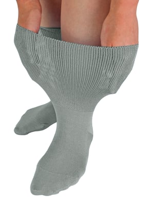 Extra breite Bambus-Ödemsocken | Dr.Socks | Herren & Damen | Socken für geschwollene Füße, Knöchel, Beine & Diabetiker - Grau