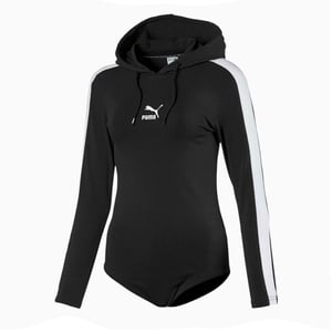 Puma Classics Damen mit Kapuze mit Langarmbodysuit schwarz 596709 01