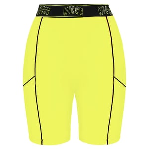 Nicce Stretch Logo Schwarz/Neongelb Womens Carbon Shorts 201 2 06 03 0180