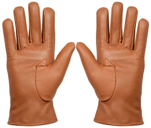 Hellbraune Thermohandschuhe aus Leder für Damen