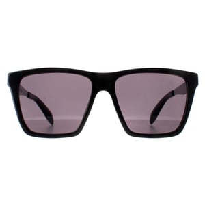 Alexander McQueen AM0352S 001 GlÃ¤nzende schwarze und dunkelchromgraue Sonnenbrille