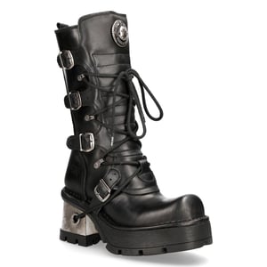 New Rock Damen-Leder-Gothic-Mittelstiefel mit mittlerer Wade-373-S33