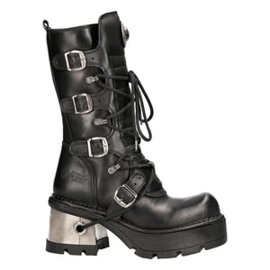 New Rock Damen-Leder-Gothic-Mittelstiefel mit mittlerer Wade-373-S33