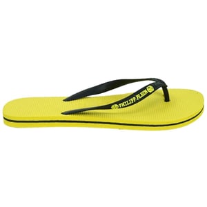 Philipp Plein Marke Logo Gelb Flip Flops
