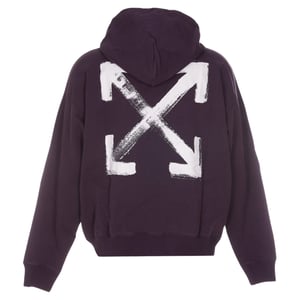 Off-White Paint Arrow Logo Slim Fit Kapuzenpullover in Aubergine-Lila