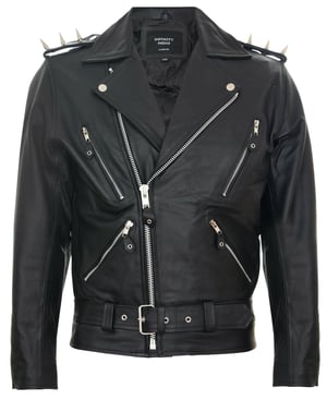 Brando Schwarze „Ghostrider“ Bikerjacke aus Leder mit Spikes