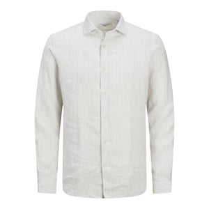 Herrenhemd der Marke Jack & Jones. Das Hemd ist aus hochwertigem Leinen gefertigt. Das luftige Material sorgt für einen herrlich leichten Tragekomfort.  Marke: Jack & JonesModellname: Parker Linen StripeKategorie: HerrenhemdenMaterialien: Baumwolle, PolyesterFarben: weiß, beige