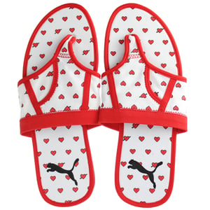PUMA KOM-KAHREN GRAFIK WIRKLÄNDE Schwarz/rote Flip-Flops