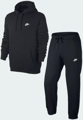 Nike Herren Sportswear Club Fleece-Trainingsanzug mit Kapuze in Schwarz