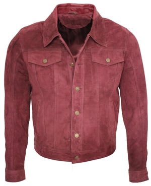 Trucker-Jeansjacke aus Ziegenwildleder