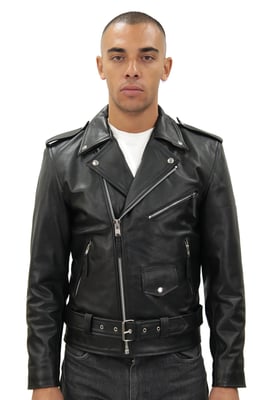 Herren-Bikerjacke aus Leder mit Fransen – Tokio