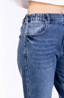 Alma Damenjeans Blau Cropped