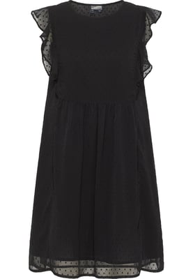 Dreimaster Midikleid mit Rüschen Damen SCHWARZ