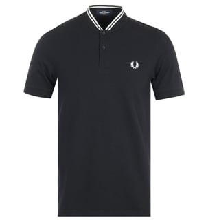 Polo Col Bomber Pique Polo Fred Perry Pour Homme en Noir