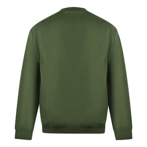 Cavalli Class Leoparden-Print Logo Olivfarbenes Sweatshirt