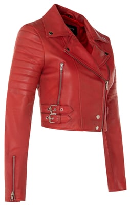 Damen Brando Kurze Lederjacke-Longtown
