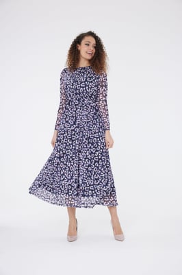 Stella Leopard Print Kleid - Flieder