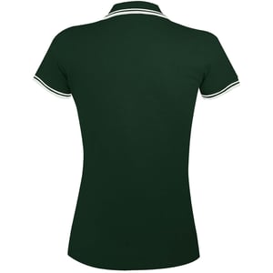 SOLS Womens/Ladies Pasadena Tipped Short Sleeve Pique Polo Shirt (Wald/Weiß)