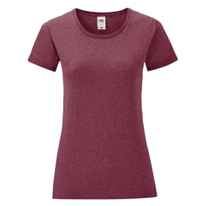 Fruit Of The Loom Womens/Ladies Iconic T-Shirt (Heather Burgundy)