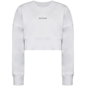 BoxRaw Johnson Damen-Sweatshirt, kurz, Weiß
