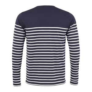 SOLS - "Matelot" T-Shirt für Herren Langärmlig (Dunkelblau/Weiß)