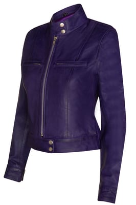 Schlichte Damen-Motorrad-Bikerjacke aus Leder – Braga