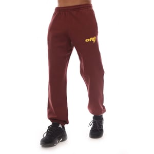 Jogginghose aus gebürsteter Baumwolle mit Kordelzug in der Taille in Burgunderrot