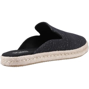 TOMS Santiago Mule Damen schwarze Metall-Pantoffeln