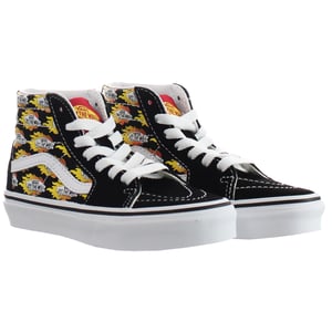 Vans Flame Logo wiederholen SK8-Hi Schwarze Kinder Schuhe