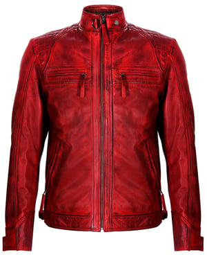Gesteppte Bikerjacke aus Leder von Rock Racing