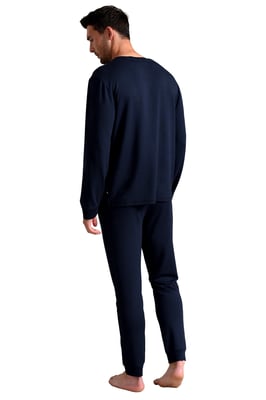 Ted Baker Herren Pyjama Hose | Atmungsaktiv Lässig Lange Pyjama Jogger mit Taschen - Navy