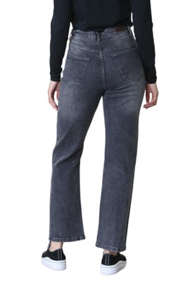 MYT Ladies Wide Leg High Waisted Jeans in Schwarz