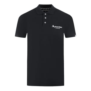 Aquascutum London Klassisches schwarzes Poloshirt