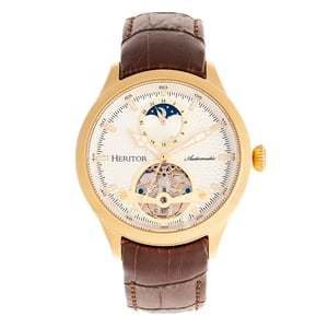 Heritor Automatik Gregory Semi-Skelettuhr mit Lederarmband