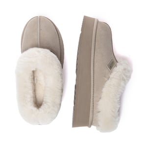 EVER AU Damen Leder Hausschuhe - Topknot