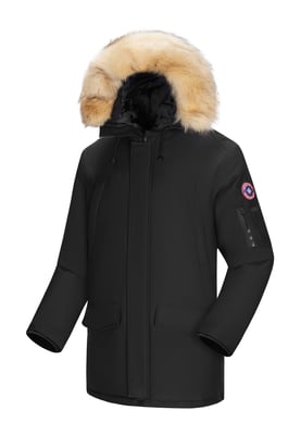 Subprime-Parka für Herren. Der Parka besteht aus hochwertigem Polyester und hat ein warmes Innenfutter. Ideal für die kalten Wintermonate. Der Pelzkragen besteht aus Kunstfell und ist abnehmbar.