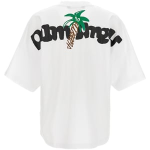 Weisses T-Shirt in ubergrosse mit skizzenhaftem Palmen-Design von Palm Angels