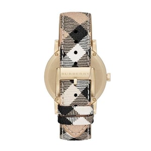 Burberry BU9026 The City Champagner Zifferblatt Check Armband Damenuhr